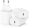 USB C Stecker Netzteil, 3-Pack USB C Adapter Ladegerät, Schnellladegerät Typ C Handy Ladeadapter für Apple iPhone 16 Pro/16/15/15 Pro Max/15 Plus/14 Pro Max/14/13 Pro/12/11/Mini/SE/iPad Air