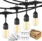 30M Festoon Lights Outdoor E27 IP65 Waterproof Festoon Lights Outdoor String Lights 4.4M Extension Cable Included, 30+2 Shatterproof S14 2700K Bulbs for Pergola Garden Backyard Fence, Linkable