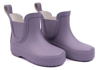 Mikk-line Kurze Gummistiefel Kinder 27 Dusk | Barfuß Gummistiefel Kinder | Wetterfeste Slip-On Regenstiefel | Knöchelhohe wasserdichte Outdoor-Schuhe mit rutschfester Sohle