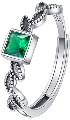 Kioxiuin Verstellbarer S-Ring für Damen – offenes Design mit Zirkonia, stilvoller Daumenring-Schmuck für Verlobung und Hochzeit, Damen und Mädchen