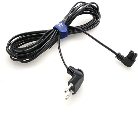 EONVIC Câble d'alimentation coudé Euro vers C7, 250 V 2,5 A Câble d'alimentation Prise Type C CEE 7/16 vers C7 pour Dell Samsung Ordinateur Portable Moniteur LG Philips TV Petits appareils