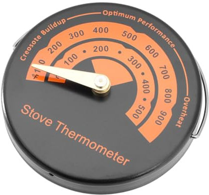 ULTECHNOVO 1 Termometro Magnetico Termometro Per Per Stufa Per Canna Fumaria Per Forno Per Stufa A Legna Ferro Nero