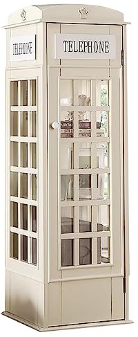 DRFGHK Bücherregal für Telefonzelle, 5-stöckiges Holz-Bücherregal, bodenstehendes Bücherregal mit Acryl-Tür, niedlicher London-Aufbewahrungsschrank für Kinder und Erwachsene, Vitrine (36,3 cm B x 36,3
