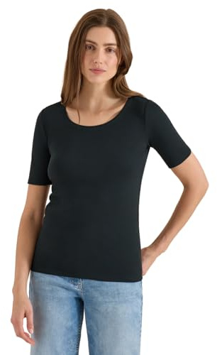 Damen Basic T-Shirt mit Rundhals in Unifarbe