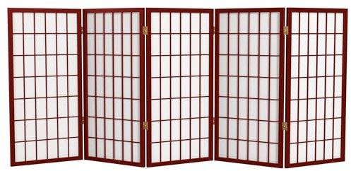 Orientalisches Möbel, 90 cm Hohes Fenstergitter Shoji – Rosenholz – 5 Paneele