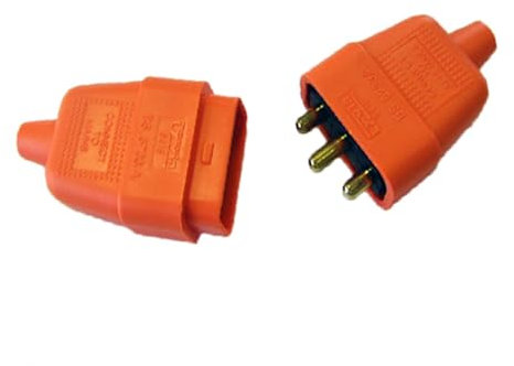 3 Pin 10A ORANGE Rubber Connector