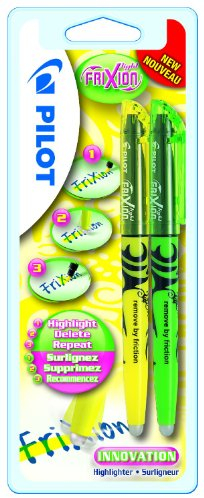 Pilot Pen 4136004B2 - Frixion Textmarker 2er Packung, radierbar, gelb und grün