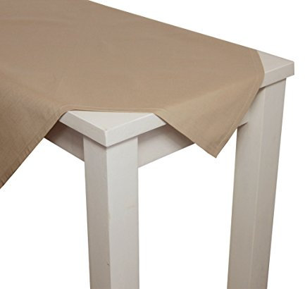 beties Farbenspiel Tischdecke Mitteldecke ca. 110x110 cm - in interessanter Größen- und Farbauswahl - 100% Baumwolle für eine fröhlich Stimmung in Unifarben (Toffee)