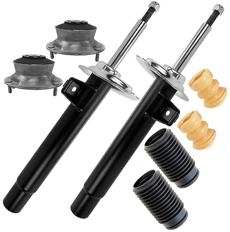 BESTPRICE 2x Gasdruck Stoßdämpfer Vorne Federbein Zweirohr inkl. Domlager & Staubschutzsatz, Kompatibel mit BMW 3er (E46), 3 Compact (E46), 3 Coupe (E46), 3 Touring (E46)