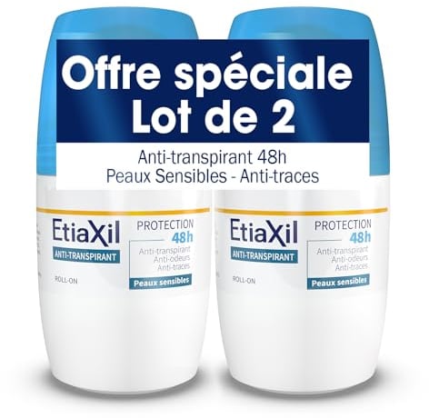 ETIAXIL - Anti-Transpirant - Moderate Schweißbehandlung - Achseln - Schutz 48h - Roll On - 50 ml (2 Stück)