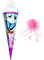 mit 3-D Glitzer Effekt ! - Schultüte - Bunte Schmetterlinge - 85 cm - 6 eckig - incl. Schleife - Glimmer/Rüschen & Organza Abschluß - Zuckertüte Roth - ..