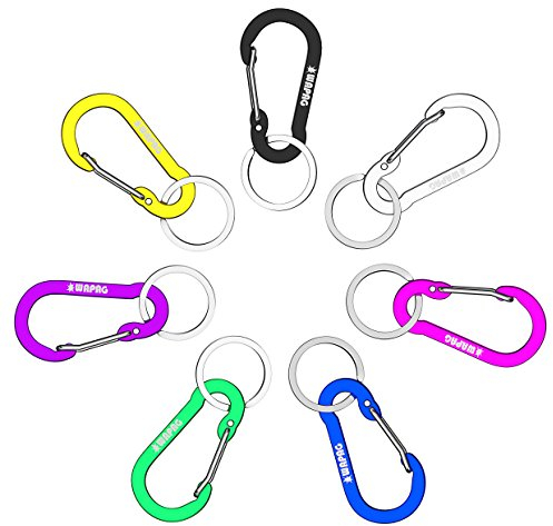WAPAG Karabiner 2inch / 5cm Flach im Frühjahr Form Mini Umhängen Clip Haken Schlüssel Andere Kleine Gegenstände für Den Täglichen Indoor Outdoor Leben Rating für Hängematten Camping Wandern (Farbe)