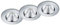 Trio Leuchten LED Einbauleuchten 3er-Set Zagros 650710306, Metall Chrom, inkl. 3x 5,5 Watt LED