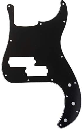 Musiclily Pro 5-Saiter 13 Löcher P Bass Pickguard PB-style Schlagbrett für Fender Mexican Precision Bass,3 lagig Schwarz