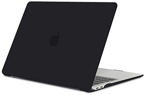 TECOOL Cover per MacBook Air M1 (A2337) e MacBook Air 13 Pollici Retina 2020 2019 2018 (A2179 A1932), Custodia Rigida Protettiva Sottile in Plastica Superficie Opaca, Nero