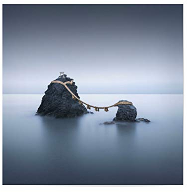 artboxONE Poster 20x20 cm Natur Meoto IWA Japan 2 hochwertiger Design Kunstdruck - Bild Japan blau braun