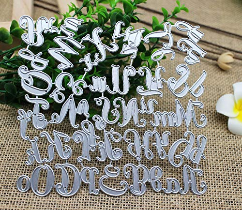 26 Capital Lowercase Alphabet Metal Dies Letters Cutting Dies Cut for DIY Scrapbooking Photo Album Embossing Dies Cut Stencils Paper Cards Decor Paper Crafting Supplies Dies Stencil Die-Cuts Craft