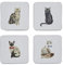 Lot de 4 Dessous de Verre Motif Chats Curieux