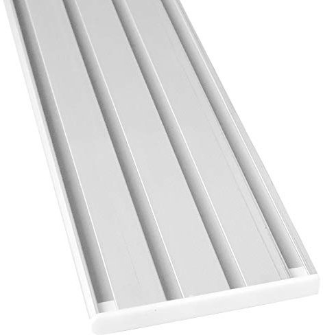 Vorhangschiene Aluminium - Weiß 4 Lauf 120cm - Flache Gardinenschiene (7mm) - inkl. Vorhanggleiter