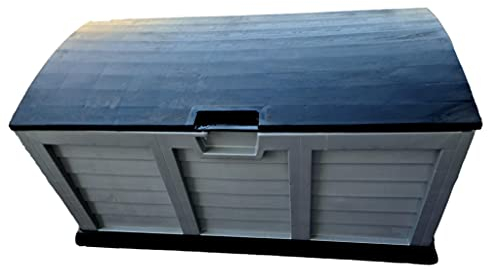 HOQ Auflagenbox Kissenbox aus Kunststoff 270 Liter abschließbar mit Transportrollen Gartenbox wetterfest XXL mit Deckel