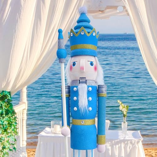 YRK CDL 120CM pulgadas de alto tamaño real grande / gigante Navidad madera cascanueces adorno rey & soldado / muñeca/figuras eventos/tienda/fiesta de boda/decoración del hogar y comercial