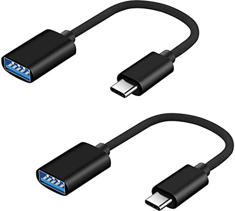 Seminer USB C to USB 2.0 Adapter (2 Pack), USB Type C Male to USB Female Adapter, Type-C OTG Cable Connector Compatible with MacBook 2019/2018/2017, Samsung Galaxy S20/S20+ and More (Black)