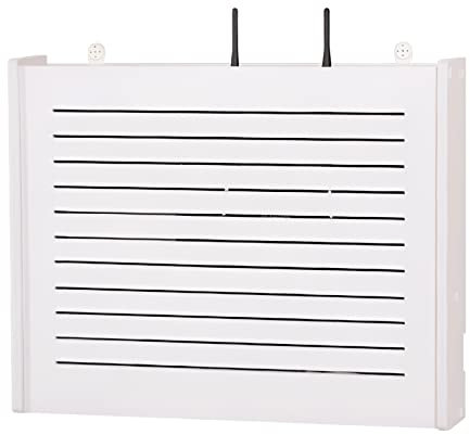 ECTbicyk WiFi Router Box Router Aufbewahrungsbox Router Regal Wand Router Verstecken Schrank Kabel Verstecken Box Wand für Wohnzimmer Schlafzimmer (44 x 9.5 x 36 cm)