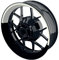 One-Wheel, Premium Felgenaufkleber passend für z.B. Kawasaki, Suzuki, Honda, Yamaha, KTM, BMW etc| Motiv: Halb halb schwarz, Felgenrandaufkleber GP, Wheelsticker Motorrad, Farbe Weiss