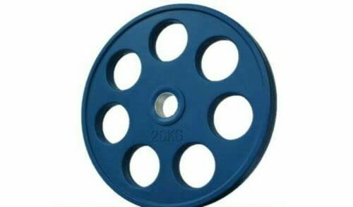2 Olympic Rubber Bumper Plate 20kg x1 7 Hole Easy Grip