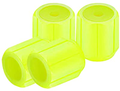 KAREN66 4 Stück Leuchtend Ventilkappen Auto Universelle Fluoreszierende Reifen Ventilkappen PKW Fahrrad Motorrad Ventildeckel (Yellow, One Size)