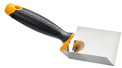 HARDY WORKING TOOLS - Truelle d'Angle Intérieure en Acier Inoxydable - 28 x 6 x 6 cm, Manche Bi-matière, Confortable et Léger, Idéale pour Mortier et Plâtrage