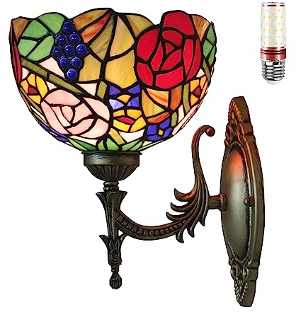 Uziqueif Wandlampen, 12W LED Wandleuchte Innen, Vintage Tiffany Lampe, Wandleuchten für Wohnzimmer Schlafzimmer Flur Treppenhaus Esszimmer Küche