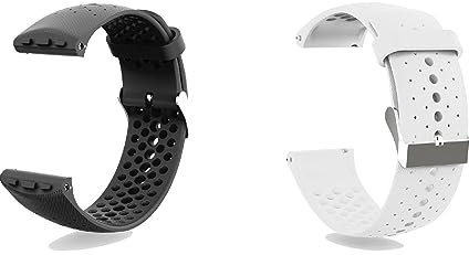 KAREN66 Armband Kompatibel mit Polar Vantage M Wechselarmbänder - Sport Silikon Replacement Wechselarmband Ersatzarmband für Vantage M Uhrenarmband (Schwarz/Weiß)