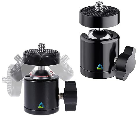 Mini Ball Head Tripod Mount with 360° Swivel,Removable 1/4 Hot Shoe Adapter for Camera Brackets, Ball Head Stand, Camera Holder