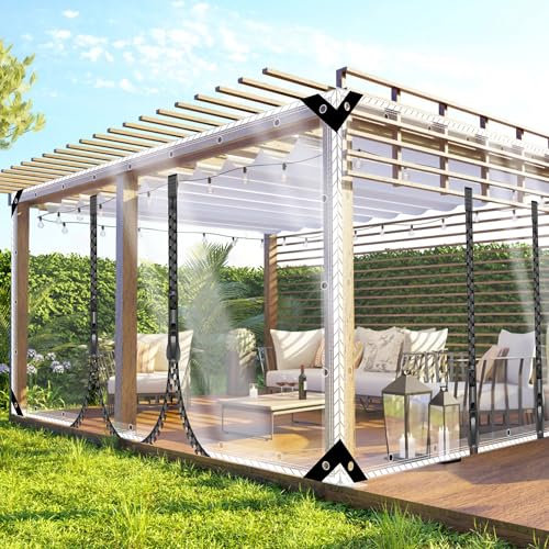 TMGJShd Faltbare Perforierte Transparente Plane, PVC Material Abdeckbare GartenmöBel Pflanzen GewäChshaus Mit Uv-Schutz Und Pflanzenisolierung, Hat Zwei Reißverschlüsse. (2.5 * 7m|400g/m²)