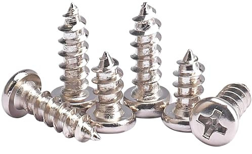 Ctyjia 100 Pezzi Viti Autofilettanti da Acciaio al Carbonio, M4x12mm, Viti a Testa Bombata, Viti a Testa Tonda Autoperforanti, Viti a Testa Croce