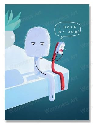 TANYANG Ich Hasse Meine Jobs, Lustige Pinsel-Zahnbürste-Poster Und Drucke, Humorvolle Zitate, Leinwandgemälde, Wandkunst, Bilder, Badezimmer, Toilette, Dekor 21X30Cm Kein Rahmen