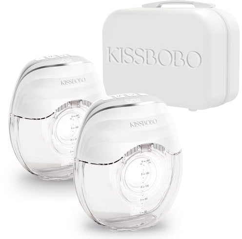 Breast Pump Electric, Breast Pump Electrical Hands Free Wearable Portable w/3 Modes 8 Levels, LED Display, Low Noise &Painless Breastfeeding Milk Pumps(White*2PCS)