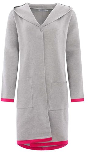 Zwillingsherz Strickjacke mit Kapuze Cardigan Mantel Überwurf warm weich kuschelig - Frühjahr Herbst Winter - Cape Umhang mit weichem Strick Taschen