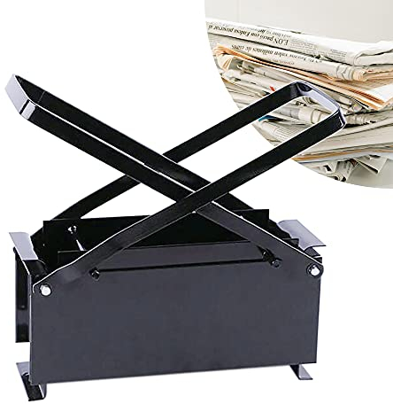 DSYOGX Prensa de briquetas de papel de hierro, prensa de papel usado, prensa de briquetas, para pequeñas oficinas y máquinas de papel usado, negro, 29 x 8,2 x 12 cm