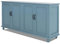 GOOBUY Sideboard Vintage blau, 157 x 41 x 81cm, Kommode mit 4 Türen, Beistellschrank, Mehrzweckschrank, Aufbewahrungsschrank, Schrank für Wohnzimmer, Schlafzimmer, Esszimmer und Flur