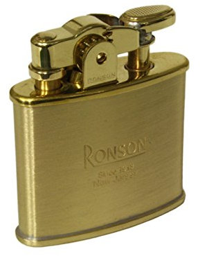 RONSON Nostalgia flint action petrol lighter gold, R020027