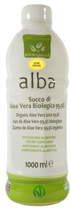 Benessence - Succo e polpa di Aloe Vera biologica da bere al 99,9% – 1000 ml