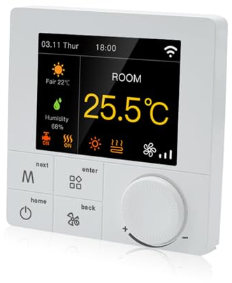 Qiumi Smart WiFi Thermostat Klimaanlage mit 2-Rohr, Smart Life APP Fernbedienung, funktioniert mit Alexa Google Home