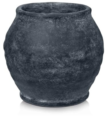 Arborus Vaso rustico per fiori da 15 cm, piccolo vaso di cemento con apertura di 11,9 cm, grigio chiaro, vintage, per piante secche, tavolo da soggiorno, ingresso, mensola, decorazione per la casa