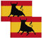 2 x Bandera de España con Toro, 90cm x 150cm, Grande con Trabilla para Mástil y Cordones para Sujetar, Ligera, para Deportes, Fútbol, Manifestaciones