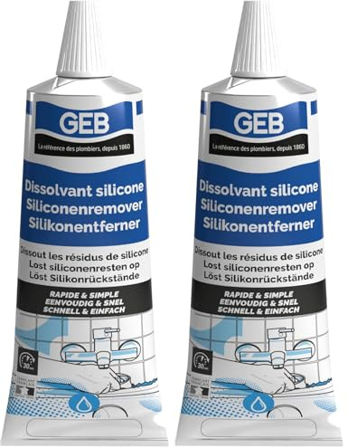 GEB Dissolvant Joint de Silicone en Tube 125 ML incolore (Lot de 2)