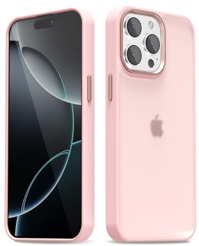 oakxco for iPhone 16 Pro Case Clear Hard Shell, Slim Thin Matte Transparent Plastic Cover & Protective Soft Silicone Rubber TPU Bumper, Girly Cute Phone Case for Women Girls, Light Pink