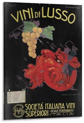 Vini Di Lusso Italien-Vintage-Reiseposter, Bild, Druck, Leinwand, Poster, Wandfarbe, Kunstposter, Dekoration, moderne Wohnkunstwerke, 30 x 45 cm