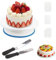 Ksvaye 6 Piezas 28cm Plato Giratorio para Tartas, Base Giratoria Tartas Reposteria Utensilios Torta Giratoria, Soporte Giratorio para Pasteles Incluye 2 Espátulas para Tartas y 3 Rascadores